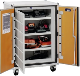 Produktbild: Cemo Akku-Ladeschrank Premium Plus 8/10 400 V, mit Lenkrollen, 4 Ebenen, Kapazität 6 kWh, mit lockEX 2.0, 12125