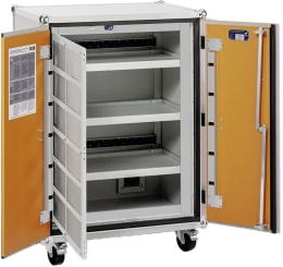 Produktbild: Cemo Akku-Ladeschrank Premium Plus 8/10 400 V, mit Lenkrollen, 4 Ebenen, Kapazität 6 kWh, mit lockEX 2.0, 12125
