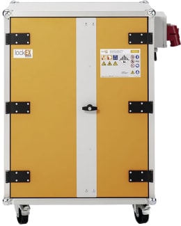 Produktbild: Cemo Akku-Ladeschrank Premium 8/10 400 V, mit Lenkrollen, 4 Ebenen, Kapazität 6 kWh, mit lockEX 2.0, 12121