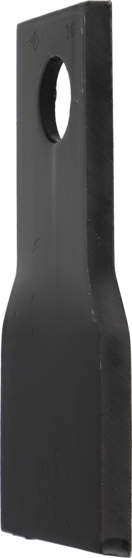 Produktbild: Fendt Kreiselmäherklinge 118 x 48 x 4 mm, links, gedreht für Mähwerk Fendt, Fella, Massey Ferguson, FEL133075