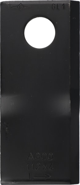 Produktbild: Fendt Kreiselmäherklinge 112 x 48 x 4 mm, links, gedreht für Mähwerk Fendt, Fella, Massey Ferguson, FEL134309