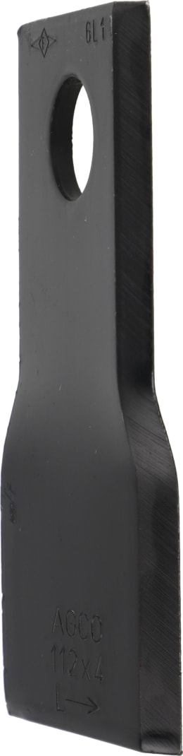 Produktbild: Fendt Kreiselmäherklinge 112 x 48 x 4 mm, links, gedreht für Mähwerk Fendt, Fella, Massey Ferguson, FEL134309