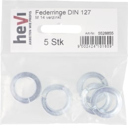 Set: Hevi Federring DIN 127-B für Gewinde M 14, 5 St.