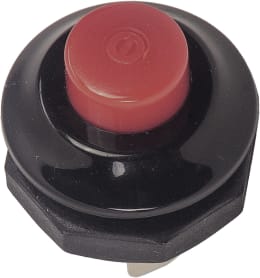Produktbild: Herth + Buss Druckknopfschalter rot, schwarz, 2 x Flachsteckanschluss 6,3 mm, 12 V 20 A, 24 V 10 A