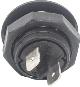 Produktbild: Herth + Buss Druckknopfschalter rot, schwarz, 2 x Flachsteckanschluss 6,3 mm, 12 V 20 A, 24 V 10 A