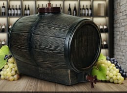 Produktbild: Getränkefass Barik in Holzoptik mit Zapfhahn und Verschluss