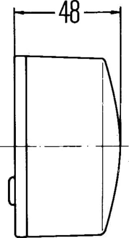 Technische Zeichnung: Hella® Schlussleuchte links/rechts Ø 82 mm, Schluss-, Blinklicht