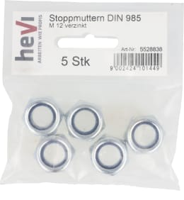 Set: Sicherungsmuttern-Sortiment DIN 985, verzinkt, M 6-M 12
