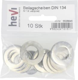Set: Hevi Unterlegscheibe DIN 134, verzinkt, in der Klarsichtpackung
