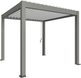 Produktbild: biohort® Pergola quarzgrau-metallic, Lamellendach weiß