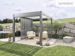 Lifestyle: biohort® Pergola quarzgrau-metallic, Lamellendach weiß