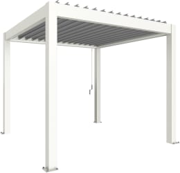 Produktbild: biohort® Pergola weiß, Lamellendach silber-metallic