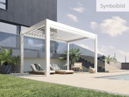 Lifestyle: biohort® Pergola weiß, Lamellendach silber-metallic