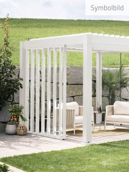 Lifestyle: biohort® Lamellenseitenwand für Pergola, weiß, 350 cm, B419305