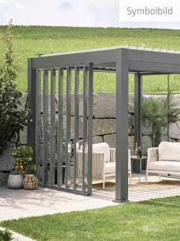 Lifestyle: biohort® Lamellenseitenwand für Pergola, quarzgrau-metallic, 200 cm, B489005