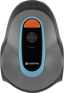 Produktbild: GARDENA Mähroboter SILENO minimo in Grau mit türkisem Bedienfeld für Rasenflächen bis 250 m²