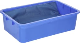 Produktbild: KERBL Desinfektionsmatte blau mit Kunststoffwanne und Gittereinsatz