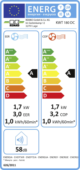 Detailbild: REMKO Klimaanlage KWT 180 DC stationär, Kühl-/Heizleistung 1,7 kW, 1609180