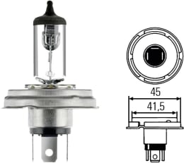 Produktbild: Hella® Halogenlampe R2 (Bilux), 24 V, 55 W, 50 W, P45t