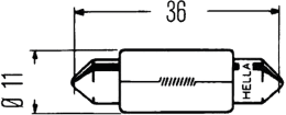 Technische Zeichnung: Hella® Soffitte 12 V, 5 W, SV 8,5-8