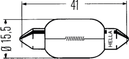 Technische Zeichnung: Hella® Soffitte 12 V, 21 W, SV 8,5