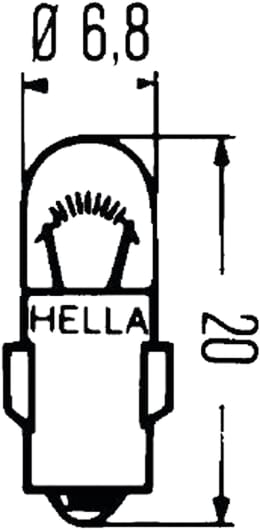Technische Zeichnung: Hella® Kugellampe J, 12 V, 2 W, BA7s