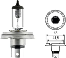 Produktbild: Hella® Halogenlampe R2 (Bilux), 12 V, 45 W, 40 W, P45t