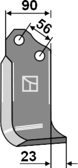 Technische Zeichnung: Industriehof® Fräsmesser links/rechts 229 x 90 x 10 mm, Bohrung 17 mm, für Fräse Alpego