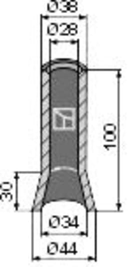 Technische Zeichnung: Industriehof® Zinkenträgerrohr 80 x 60 mm für Frontladerzinken