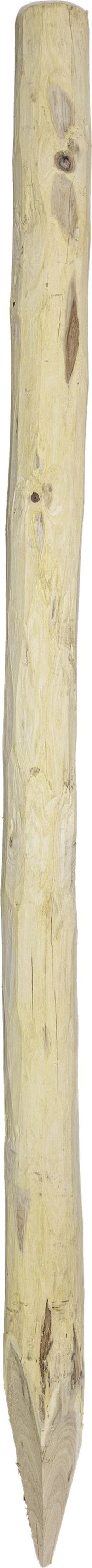 Produktbild: Ako Robinienpfosten 250 cm, Ø 10 – 12 cm, rund, 4-fach gespitzt, gefast, Kurvenpfahl, 1 St. 442426