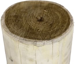 Produktbild: Robinienpfosten aus Naturholz, rund, mit gefaster Oberfläche und sichtbarer Holzmaserung