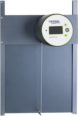 Produktbild: KERBL Hühnerklappe Duo Pro Plus mit Steuerungseinheit, Display und Schiebetür in grau