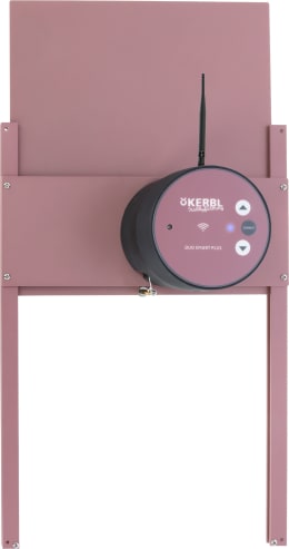Produktbild: KERBL Hühnerklappe Duo Smart Plus 285 x 250 mm Set mit WLAN-Steuerung und Schienen für Geflügelställe