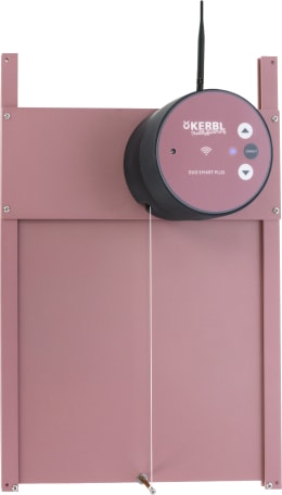 Produktbild: KERBL Hühnerklappe Duo Smart Plus 285 x 250 mm Set mit WLAN-Steuerung und Schienen für Geflügelställe