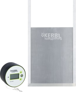 Produktbild: KERBL Hühnerklappe Duo Pro 300 x 400 mm Set mit Steuerung und Schienen für Geflügelställe, 70526