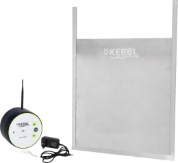 Produktbild: KERBL Hühnerklappe Duo Smart 430 x 400 mm Set mit WLAN-Steuerung und Schienen für Geflügelställe, 70524