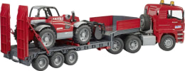 Produktbild: Bruder® Modell MAN TGA Tieflader mit Manitou Teleskoplader 1:16