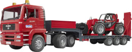 Produktbild: Bruder® Modell MAN TGA Tieflader mit Manitou Teleskoplader 1:16