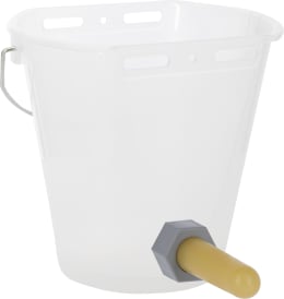 Produktbild: KERBL Kälbertränkeeimer 8 l rund Set bunt mit 4 x Eimer/4 x Ventil/Sauger, Kunststoff (lebensmittelecht)