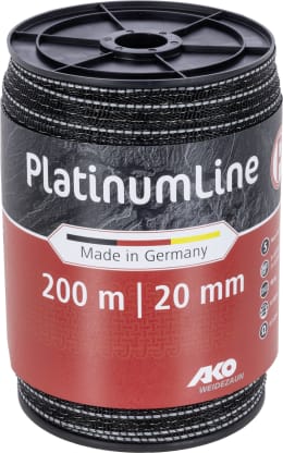 Produktbild: Ako Breitband PlatinumLine 20 mm/200 m, schwarz, weiß, 442831