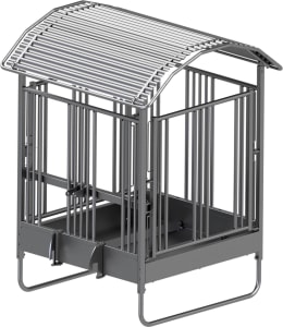Produktbild: Ako Heuraufe Hobby 1,45 x 1,45 m, 8 Fressplätze Sicherheits-Fressgitter, für Pferde, Rinder