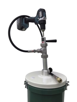 Produktbild: Lutz Pumpen LubeDrive 18 Fettpumpen-Set für Akkuschrauber – Komplettlösung für 18 kg Fetteimer zur Befüllung
