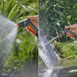 Lifestyle: GARDENA Reinigungsspritze Classic in Anwendung beim Bewässern und Reinigen im Garten