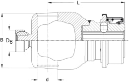 Technische Zeichnung: Walterscheid Weitwinkelanschlussgabel ASG P PW80° mit Ziehverschluss