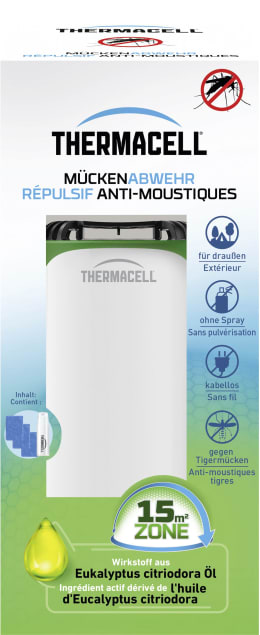 Produktbild: Thermacell Mückenabwehr Protect Tischgerät, weiß/grün, für max. 15 m², 86601876