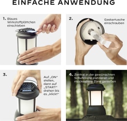 Produktbild: Thermacell Mückenabwehr Laterne Tischgerät, für max. 20 m², mit Wirkstoff/Kartusche für 48 h