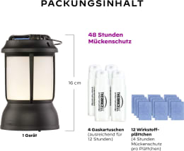 Set: Thermacell Mückenabwehr Laterne Tischgerät, für max. 20 m², mit Wirkstoff/Kartusche für 48 h
