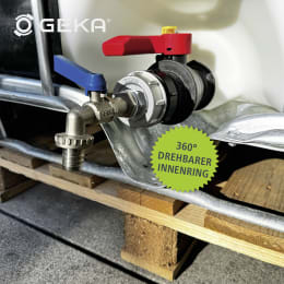 Produktbild: Geka® Adapter G 3/4 IG, S 60 x 6 IG mit Kugelauslaufventil, für IBC-Tank