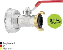 Produktbild: Geka® Adapter G 3/4 IG, S 60 x 6 IG mit Kugelhahn und GeKa Schnellkupplung, für IBC-Tank