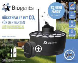 Set: Biogents Mückenfalle AERO TRAP Plus gegen Stiche von Stechmücken, Tigermücken, mit CO₂-Set, 86601981